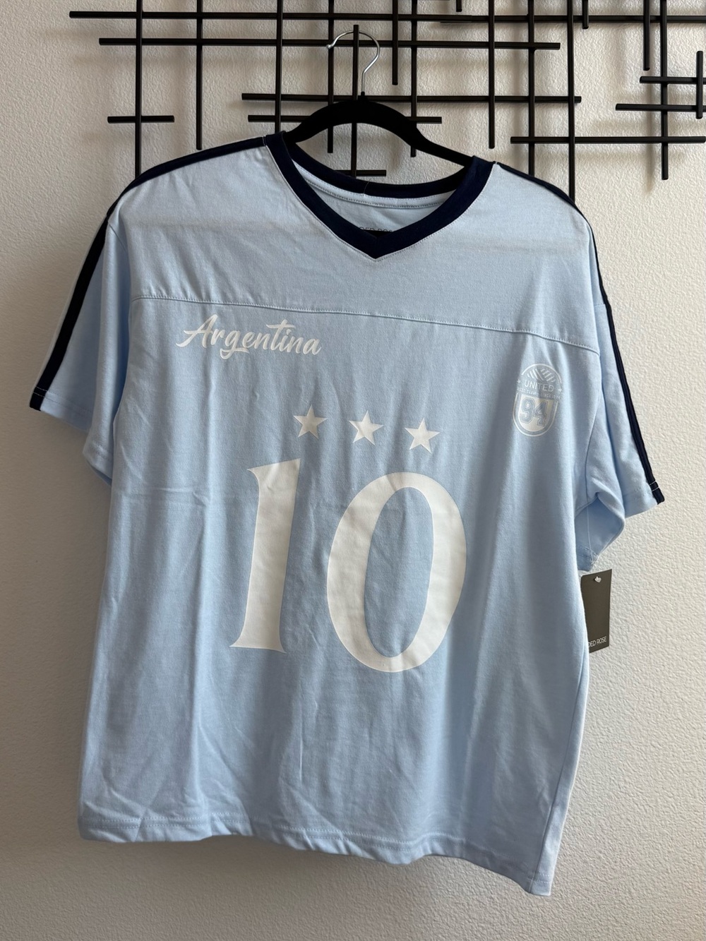 Argentina Soccer Fan Tee Women’s Size Small Light Blue FIFA World Cup Shirt NWT